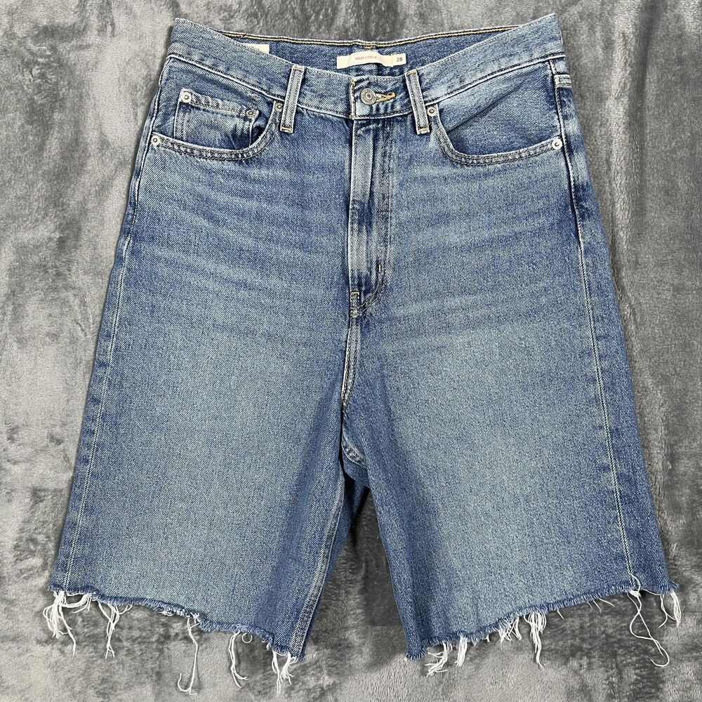 Levi's Cut-Off Shorts Womens Size 28 Blue Denim Relaxed Fit Frayed Hem